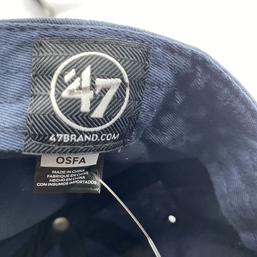 New York Yankees Hat Adjustable 47 Brand Blue Clean Up MLB Strapback NWT